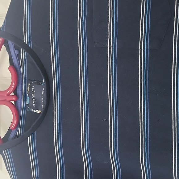 Denim & Flower Ricky Singh mens blue striped short sleeve tshirt - Picture 2 of 8